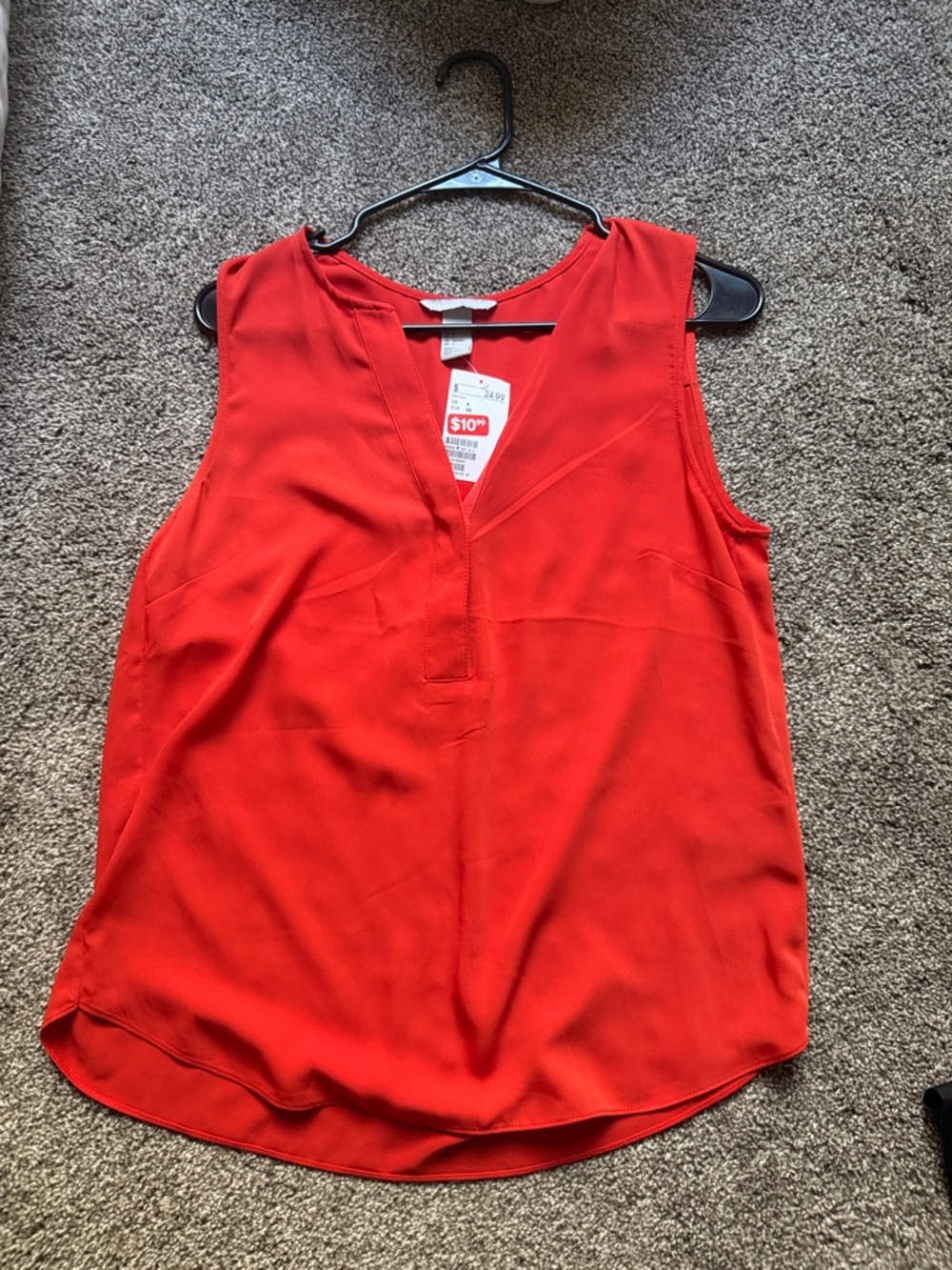 H&M Bright Red Sleeveless V-Neck Camisole